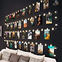 Clip Cadena de Luces LED- Hepside 10m 100 LED Foto Clips Guirnalda de Luces- 60 Pinzas para Luces Decorativas Habitacion…